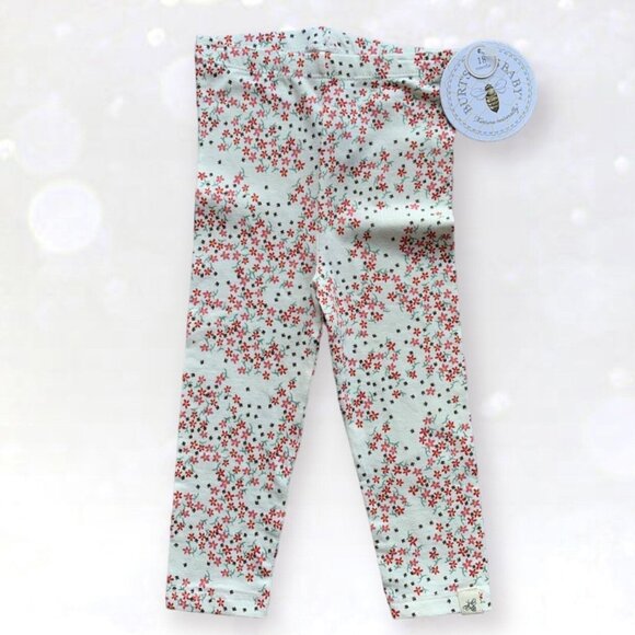NWT Burts Bees Baby 18m Floral Leggings - Picture 1 of 6